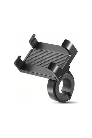 Skycity Alüminyum Bisiklet Telefon Tutucu - Jant Çapı 22.2-31.8mm, Telefon Boyutu 55-100mm, Tip C, Güçlü Sabitleme, Geçici Kullanıma Uygun Siyah