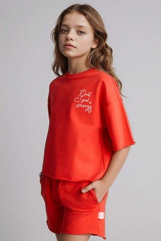 Defacto Sweatshirt Kumaşı 2li Takım Kız Çocuk H5745a826smrd44 Kırmızı-rd44