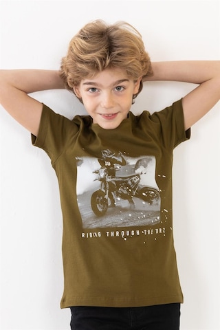 Brz Kıds Brz Kids Baskılı Erkek Çocuk Kısa Kollu T-shirt-haki Haki