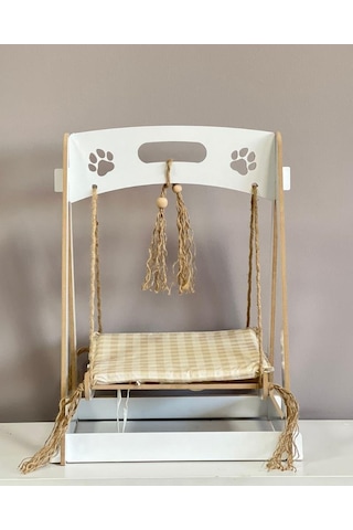 Ahşap Xxl Büyük Minderli Kedi Salıncağı Kedi Yatağı