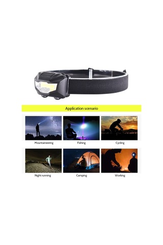 Ranyeek Kafa Feneri K04: Cob 120lm Beyaz Işık, 3 Mod Yüksek/düşük/stroboskop , Ipx4 Su Geçirmez, Ayarlanabilir Aydınlatma 3xaaa Pil Dahil Değil Siyah