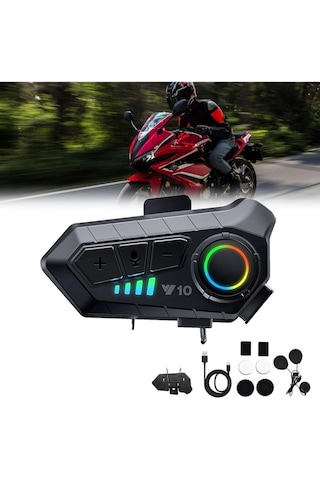 2 Intercom Bağlantılı Su Geçirmez Motosiklet Kask Bluetooth 5.3 300m Intercoom 2.000mah