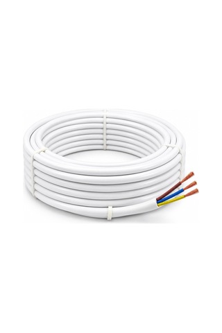 Tr 3x2,5 Mm Cca Ttr Beyaz Renk Kauçuk Topraklı Seyyar Elektrik Kablosu 10 Metre