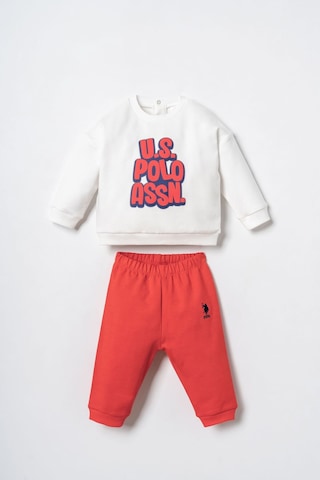 U.S. Polo Assn. Erkek Bebek Baskılı Beyaz Uzun Kol Pijama Takım Usb3173-c-v1 Usb3173-c-v1