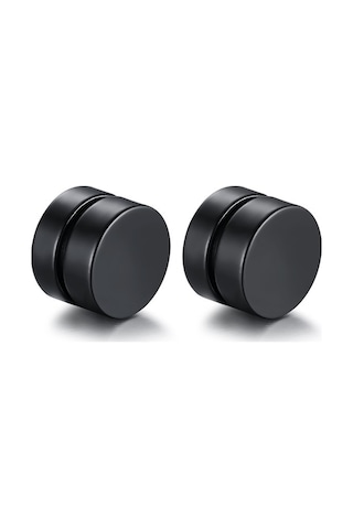 Chavin Bayan Erkek  Mıknatıslı Siyah Çelik Küpe df22sy