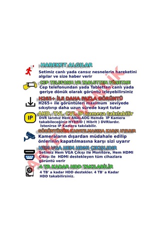 2'li 5mp 4 Warm Led Li Renkli Kayıt Destekli Pvc Kasa Kamera Seti
