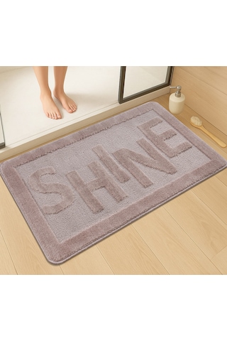 Doğal Kaymaz Taban Banyo Paspas Uzun Ömürlü Yumuşak Dokulu Su Emici Yıkanabilir Shine 60x100 Vizon