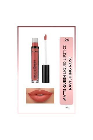 Note Cosmetique Matte Queen Lipstick Kalıcı Mat Likit Ruj - 24 Ravishing Rose - Nude