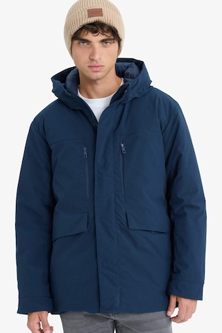 Defacto Su İtici Regular Fit Kapüşonlu Fermuarlı İç Cepli Cebi Pelüşlü Mont E9248ax25wnnv175 Lacivert-nv175