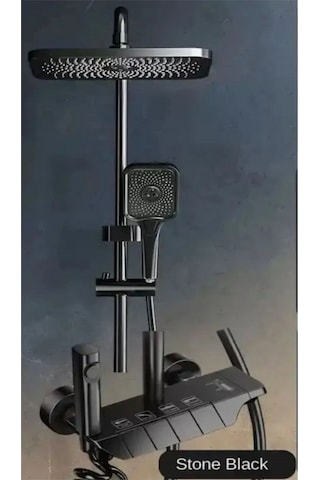 Piyano Lüks Duş Seti Sürgülü Krom