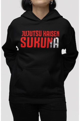 Sevbano Jujutsu Kaisen Ryomen Sukuna Anime Sırt Baskılı Unisex Oversize P Siyah