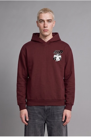 Defacto Initial D Lisanslı Boxy Fit Kapüşonlu Sweatshirt H4139ax26aubr230 Bordo-br230