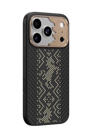 Apple iPhone Uyumlu 17 Pro Kılıf M-safe Şarj Özellikli Karbon Fiber Benks Knight Armorpro Kevlar Kapak Siyah