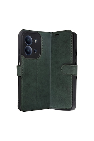 Xiaomi Redmi 15c 4g Kılıf Deri Deluxe Cüzdanlı Kapaklı Case Yeşil