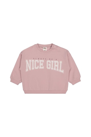 Civil Baby Nice Girl Baskılı 6-18 Ay Sweatshirt - Lila Soft Gül Kurusu