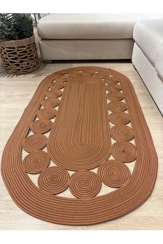Mavaux Cookie Jüt Hasırlı El Örgüsü Kilim Natural