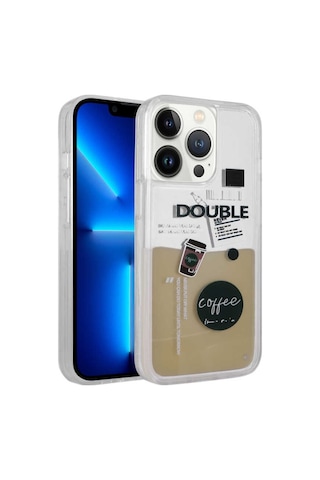 Apple Uyumlu iPhone 13 Pro Max Kılıf Içi Sıvılı Starbucks Kapak