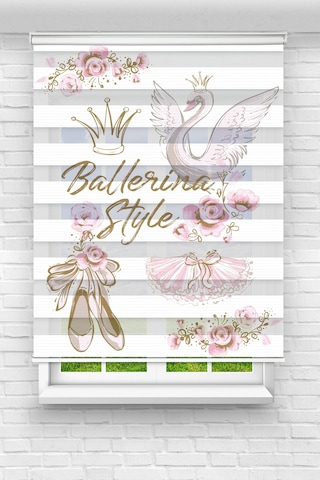 Perdeoutlet38 Baskılı Renkli Ballerina Dijital Baskılı Zebra Perde-cocuk Odası-stor Perde Çok Renkli