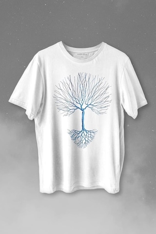 Nature Hayat Ağacı Kuru Ağaç Kökü Baskılı Tişört Unisex T-shirt 001