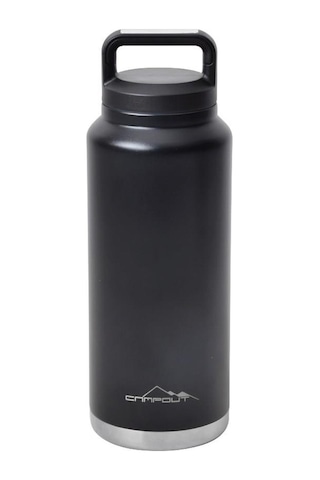 Campout Çift Katmanlı Siyah Termos 1000 Ml