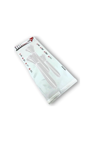 Plastik Kablo Bağı, Cırt Kelepçe 200-250-300 Mm X 3.6 Mm, 60 Adet, Beyaz