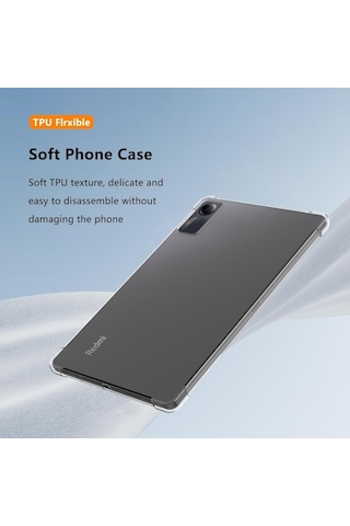 Samsung Galaxy Uyumlu Tab S9 Fe Kılıf Darbelere Dayanıklı Şeffaf Kapak