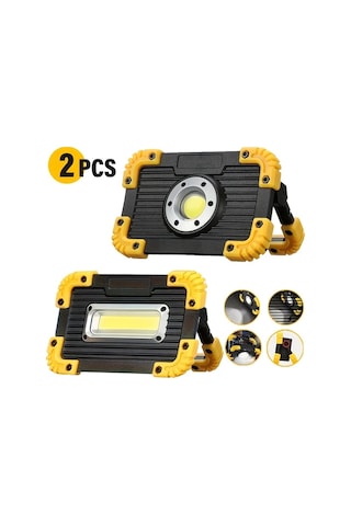 Stil B 2 Adet Led İş Işığı, Usb Şarj Edilebilir, Taşınabilir Sel Işığı, 180 Dönebilen İş Alanı Aydınlatması, Zemin Lambası, Erişim Işığı, Çoklu Işık Modları, Kamp, Tamir, Garaj, Acil İş Işığı İçin
