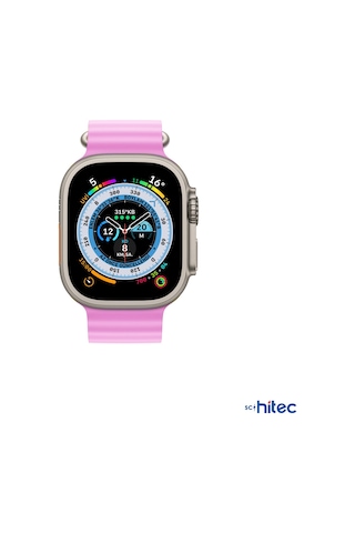 Schitec 42-49 MM Yeni nesil Apple Uyumlu Watch Akıllı Saat Kordon Silikon Lila
