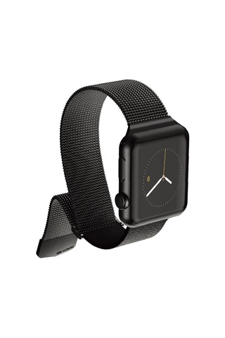 Watch 42mm Uyumlu Metal Hasır Kordon Raptic Hybrid Serisi Siyah Siyah