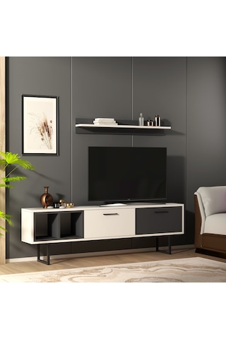 Enna Tv Ünitesi Beyaz Antrasit