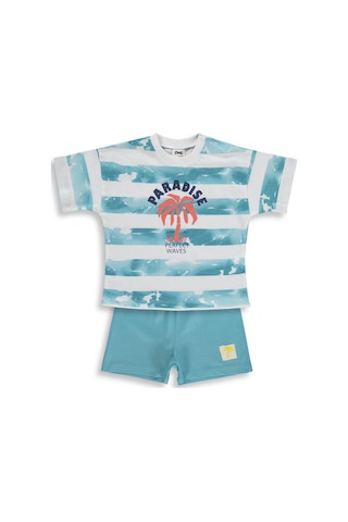 Civil Baby Palmiye Baskılı 6-18 Ay Takım - Yeşil Petrol