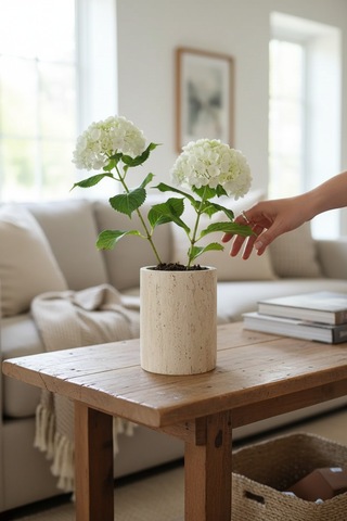 Akayev Traverten Saksı 17 Cm