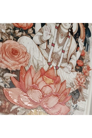 Lord Vishnu Ahşap Tablo - Hinduizm & Yoga Sunak Dekoru - 16x24 Cm Özel Baskı Spiritüel Sanat