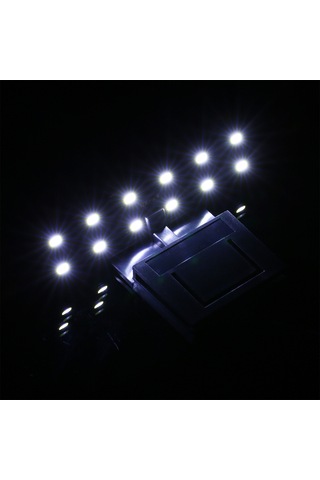 Vkemall Minimalist Siyah Akvaryum Led Işığı - 12 Ultra Parlak Led'li, Su Bitkileri Için Uygun, 5w, Avrupa Fişi, 6mm Tank Duvarı Uyumlu