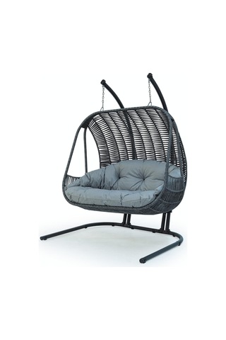 Kupa Loft Rattan Salıncak Çift Kişilik Antrasit Hamak