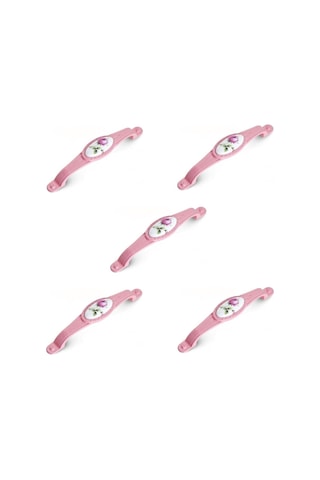 5 Adet Tomurcuk Porselen Mobilya Dolap Kulp 128 Mm Pembe Gül Pembe