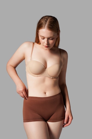Fit Women Kadın Boxer Toparlayıcı İz Yapmayan Seamless Örme Boxer 2001 Kahverengi