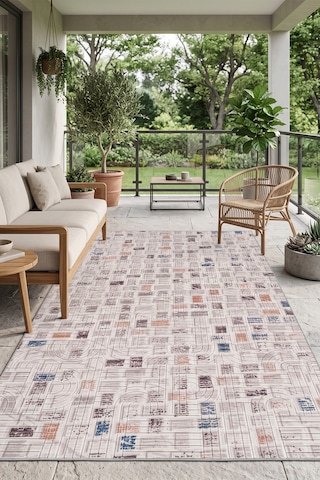 Villadia Home Textile Modern Desen Emboss Baskılı Dekoratif Kaymaz Taban Yıkanabilir Halı Yolluk Elit Şık Salon Oturma Odası Mutfak Koridor Antre Yatak Odası Halısı Yolluk Vdh4051multi