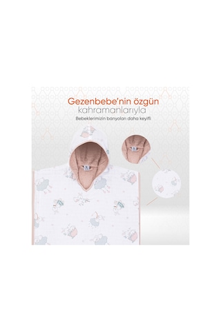 Gezenbebe Hero Desenli Müslin Ve Havlu Bebek Çocuk Pançosu 001