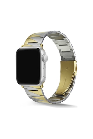 Ekılıf - Apple Uyumlu Watch 38mm - Kordon Metal Kordon Krd-48 - Gümüş-gold