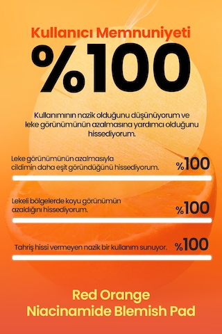 Leke Karşıtı, Aydınlatıcı Cilt Bakım Pedi Telse Red Orange Niacinamide Blemish Pad 70 Pads