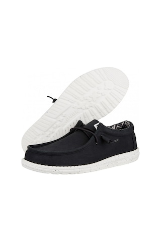 Black White Sneaker Günlük Erkek Hd.40700 Hey Dude Wally Canvas 66 Black/white Black White Beyaz - Siyah