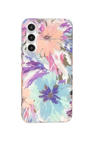 Samsung Galaxy Uyumlu S23 Fe Kılıf Solmayan Imd Baskı Desenli, Şeffaf Tpu+pc Botanik Kapak
