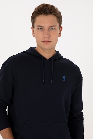 U.S. Polo Assn. Erkek Comfort Fit Kapüşonlu Lacivert Basic Sweatshirt 50313746-VR033