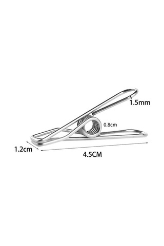 Leezsing Stainless Çelik 5.6cm Giyim Klembi Seti - 20 Adet, Doğal Kurutma, Hafif Ve Pratik, Gümüş Renk Gümüş