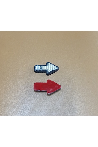 Mini Ok Yönlü Beyaz Renk Reflektör Yapışkanlı 2 Adet Plastik
