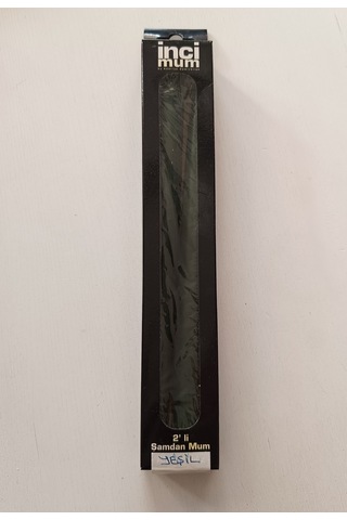 İkili Şamdan Mum 2x25cm Yeşil