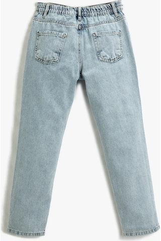 Koton Kot Pantolon Beli Lastikli Cepli Düz Paça - Boyfriend Jean Lıght Indıgo 3skg40011ad 3SKG40011ADLIN Açık Mavi