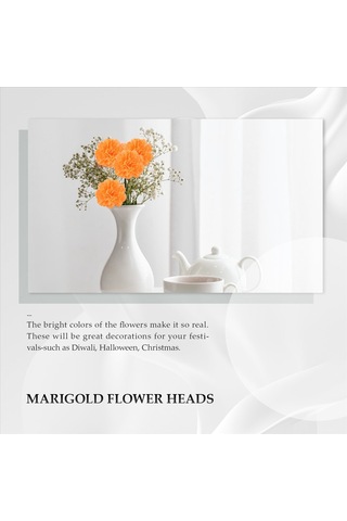 Gatherco Kadife Çiçeği Başları Toplu, Çelenk El Sanatları İçin 100 Adet Yapay Çiçek Başları, İpek Kadife Çiçeği Sahte Çiçekleri, Turuncu Diğer