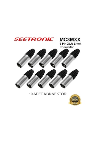 Seetronic Mc3Mxx 3 Pin Xlr Erkek Konnektör 10 Lu